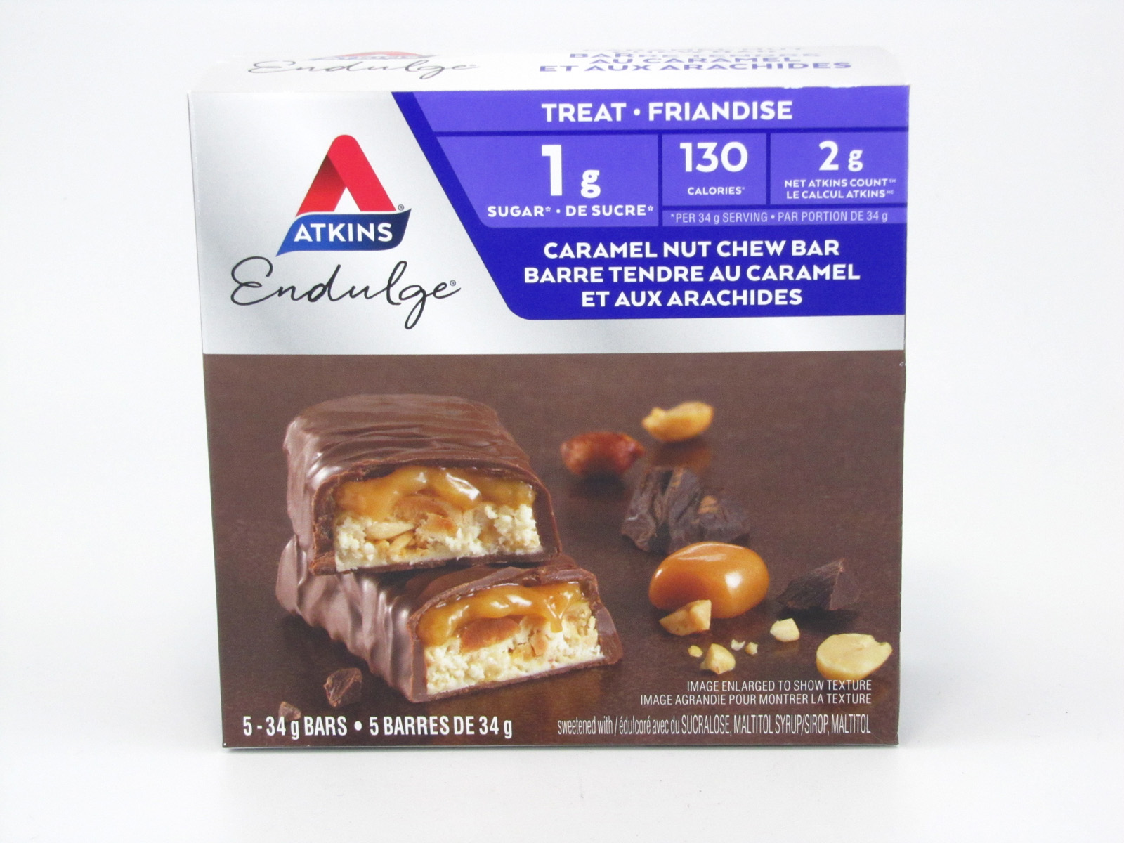 Atkins Endulge - Caramel Nut Chew Bar front of box image Atkins Endulge - Caramel Nut Chew Bar front of box image