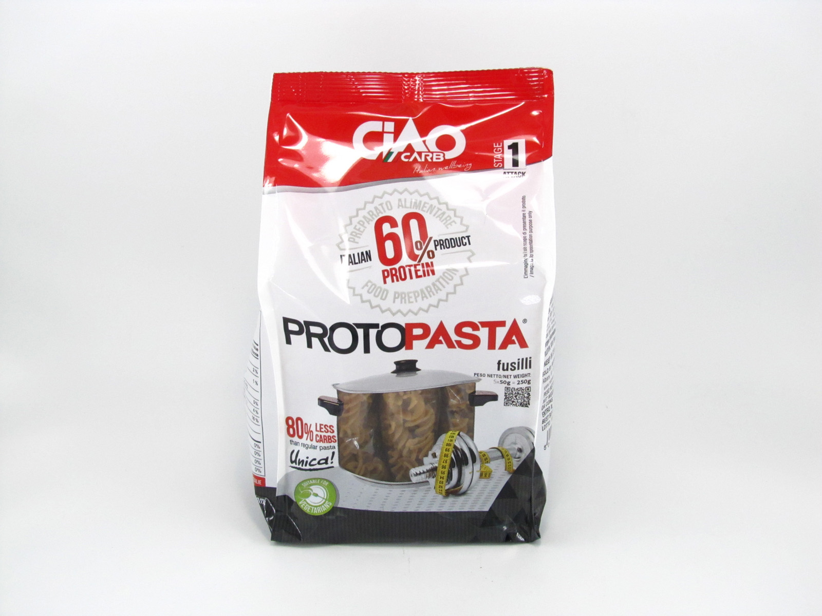 CIAO Low Carb Pasta - Fusilli - front view